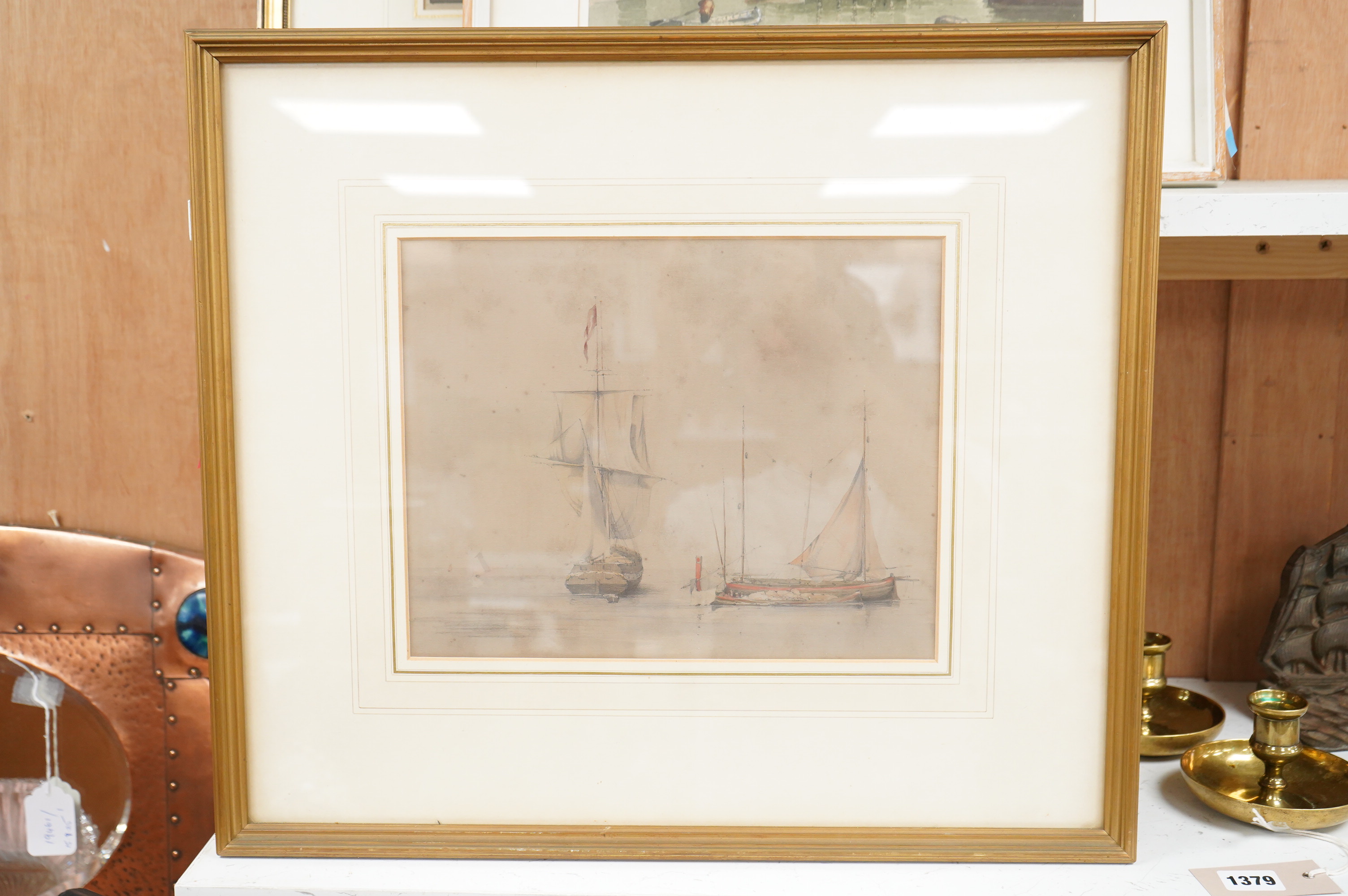 19th century English School, ‘An Austrian brig off Trieste’, watercolour, together with two other watercolours by J.C. Howard, one with Chichester House Gallery label verso, one with Appleby Brothers Ltd. label verso, la
